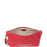 Clutch con logo stampato in rafia in rosso Jimmy choo - donna 