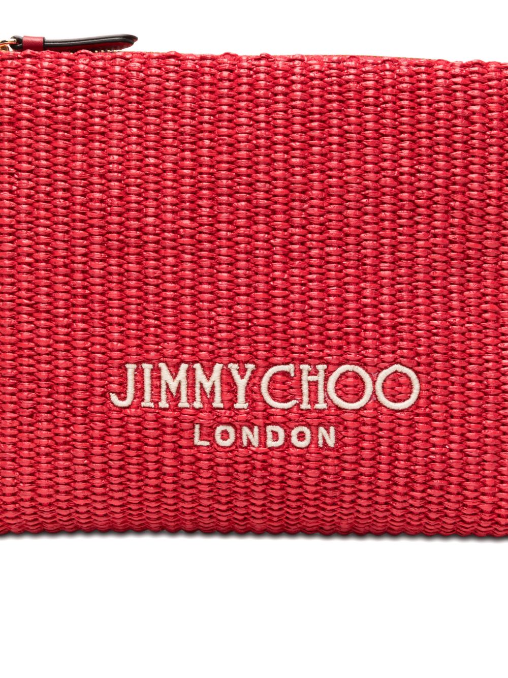 Clutch con logo stampato in rafia in rosso Jimmy choo - donna 