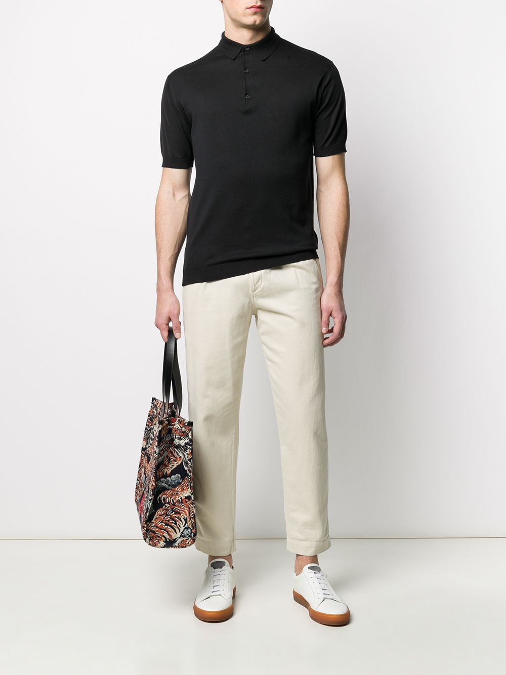 Polo in nero John smedley - uomo 