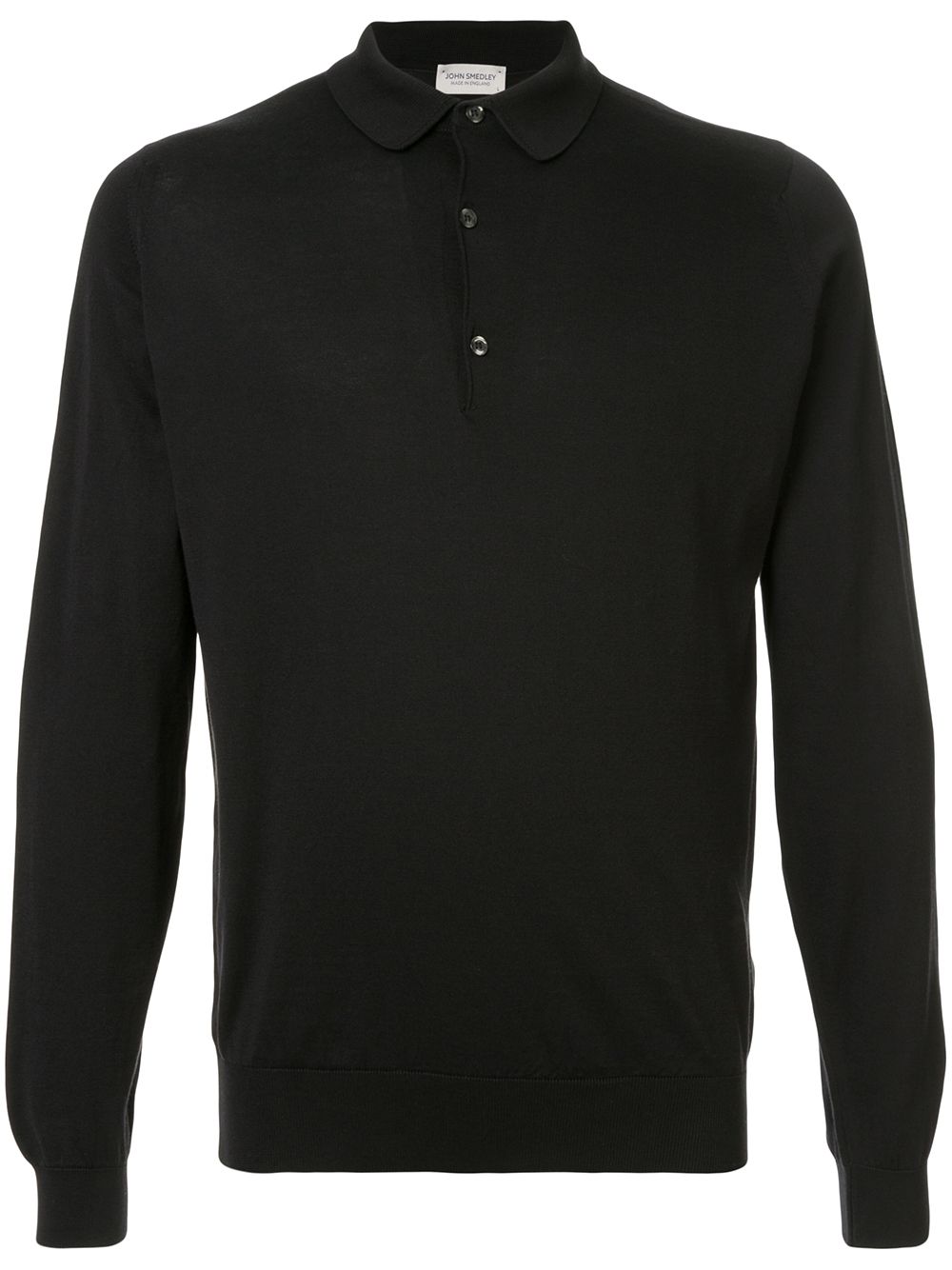Polo a maniche lunghe in nero John smedley - uomo 