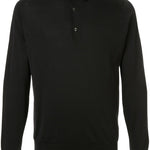 Polo a maniche lunghe in nero John smedley - uomo 