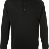 Polo a maniche lunghe in nero John smedley - uomo 