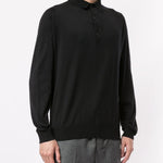 Polo a maniche lunghe in nero John smedley - uomo 