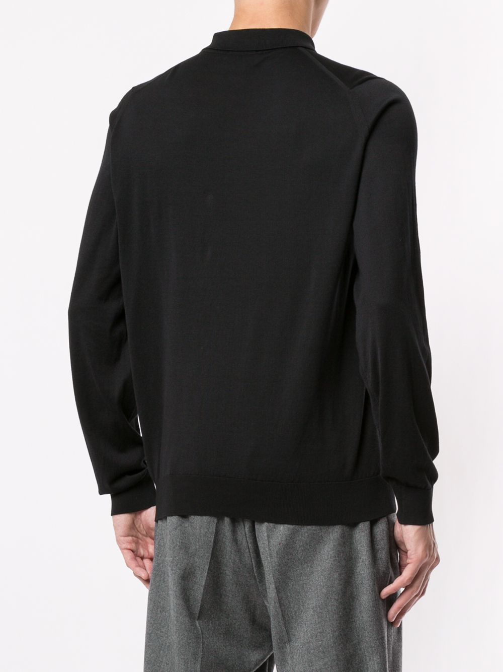 Polo a maniche lunghe in nero John smedley - uomo 