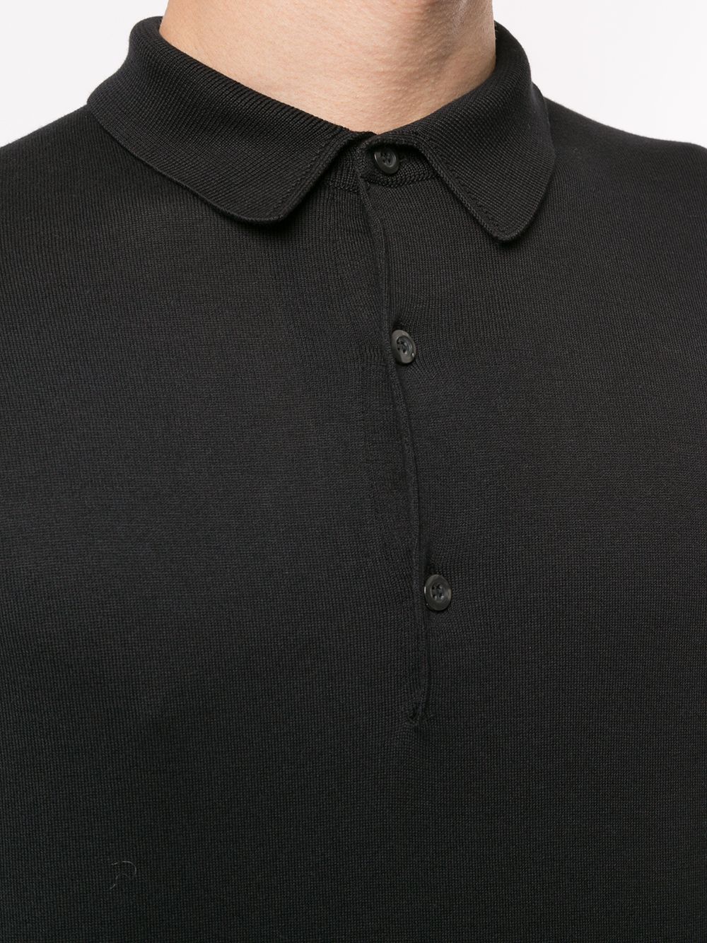 Polo a maniche lunghe in nero John smedley - uomo 