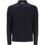 Polo Bradwell a maniche lunghe in blu John smedley - uomo 