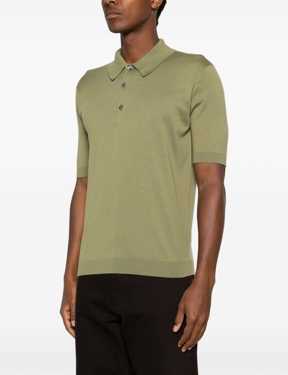 Polo a maniche corte in verde John smedley - uomo 
