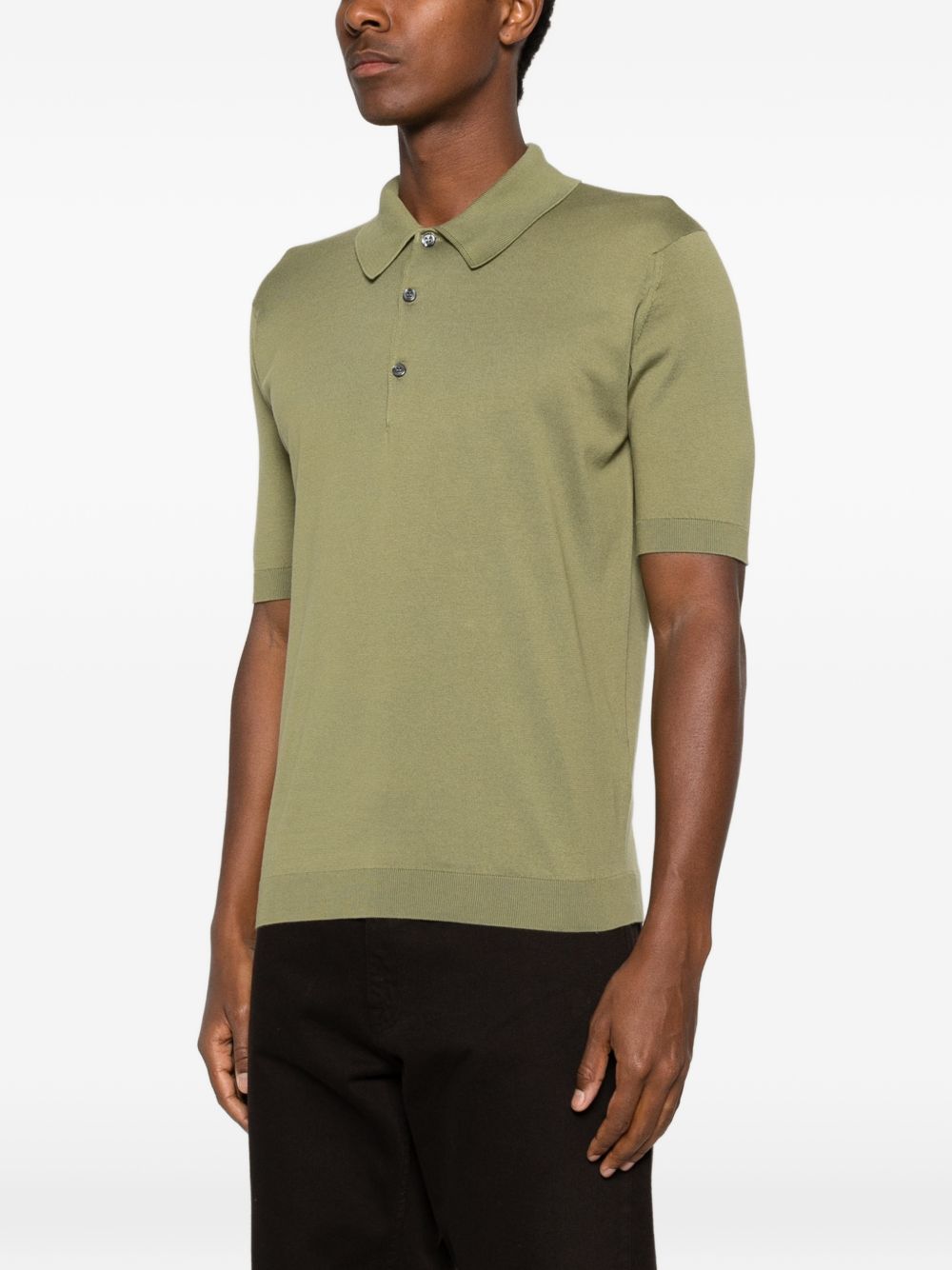 Polo a maniche corte in verde John smedley - uomo 