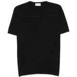T-shirt girocollo in nero John smedley - uomo 