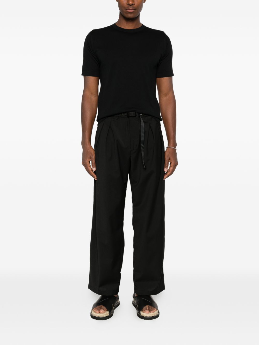 T-shirt girocollo in nero John smedley - uomo 