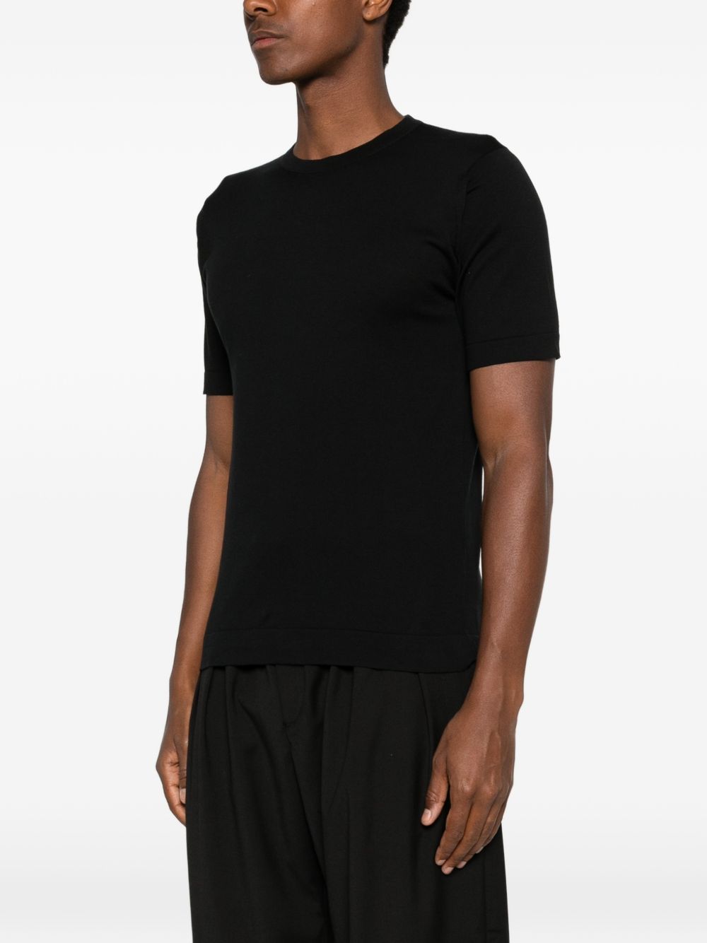T-shirt girocollo in nero John smedley - uomo 