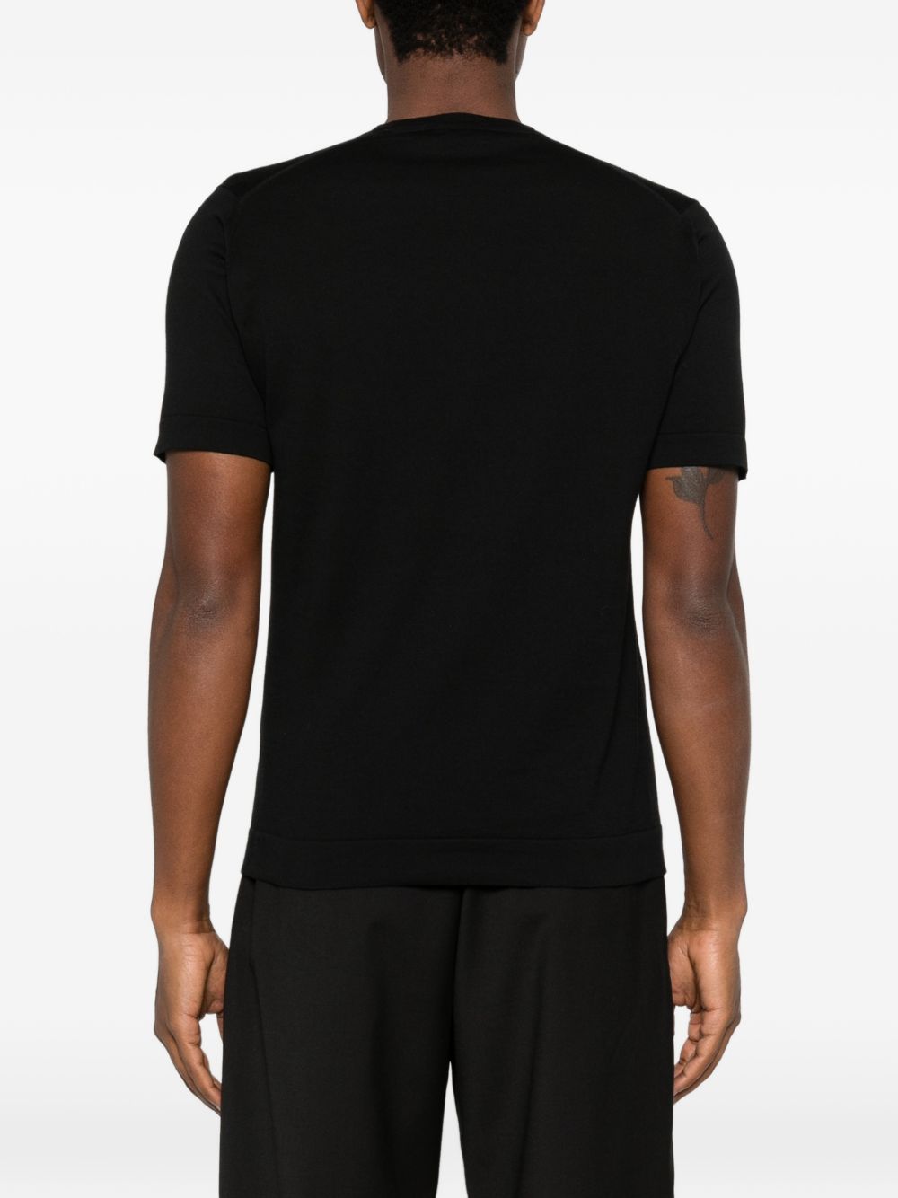 T-shirt girocollo in nero John smedley - uomo 