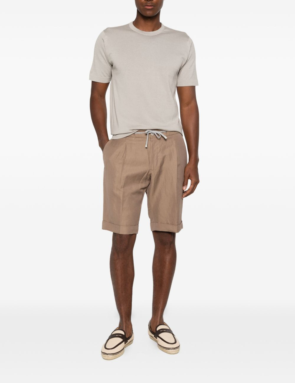 T-shirt girocollo in grigio John smedley - uomo 