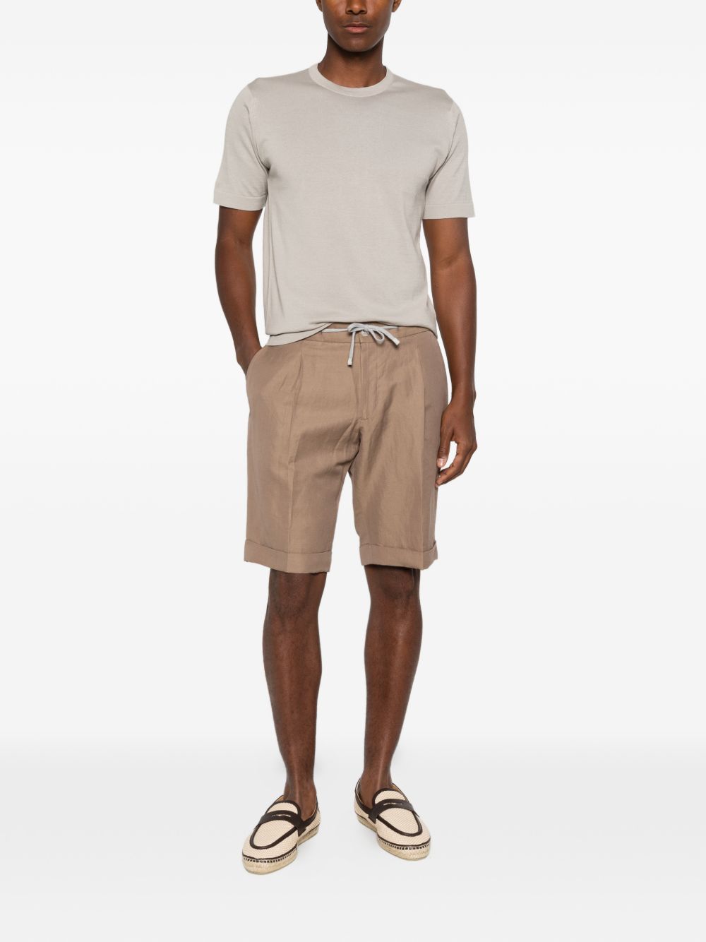 T-shirt girocollo in grigio John smedley - uomo 
