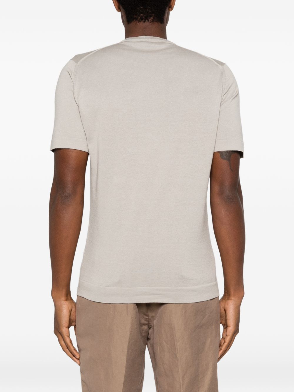 T-shirt girocollo in grigio John smedley - uomo 
