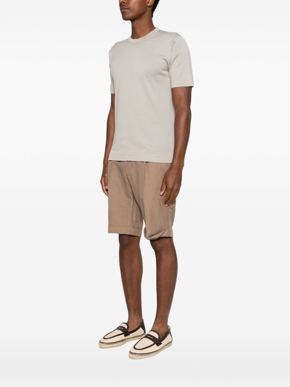 T-shirt girocollo in grigio John smedley - uomo 