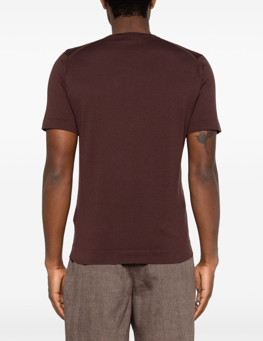 T-shirt lorca in maglia fine in marrone John smedley - uomo 