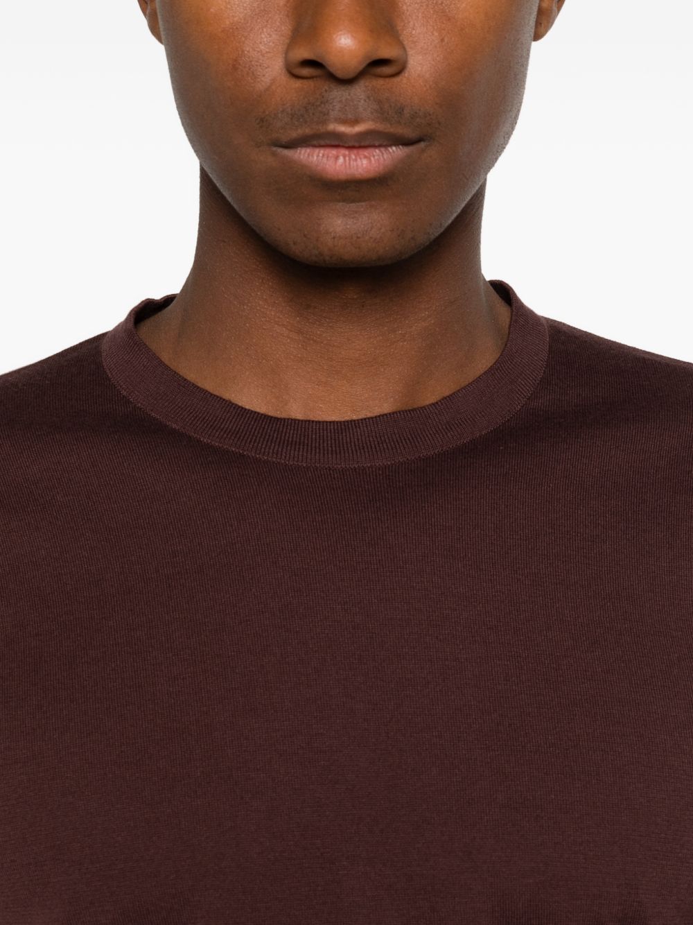 T-shirt lorca in maglia fine in marrone John smedley - uomo 