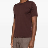 T-shirt lorca in maglia fine in marrone John smedley - uomo 