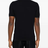 T-shirt in lavorazione pique con bordi a coste in blue John smedley - uomo 