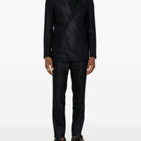 T-shirt in lavorazione pique con bordi a coste in blue John smedley - uomo 