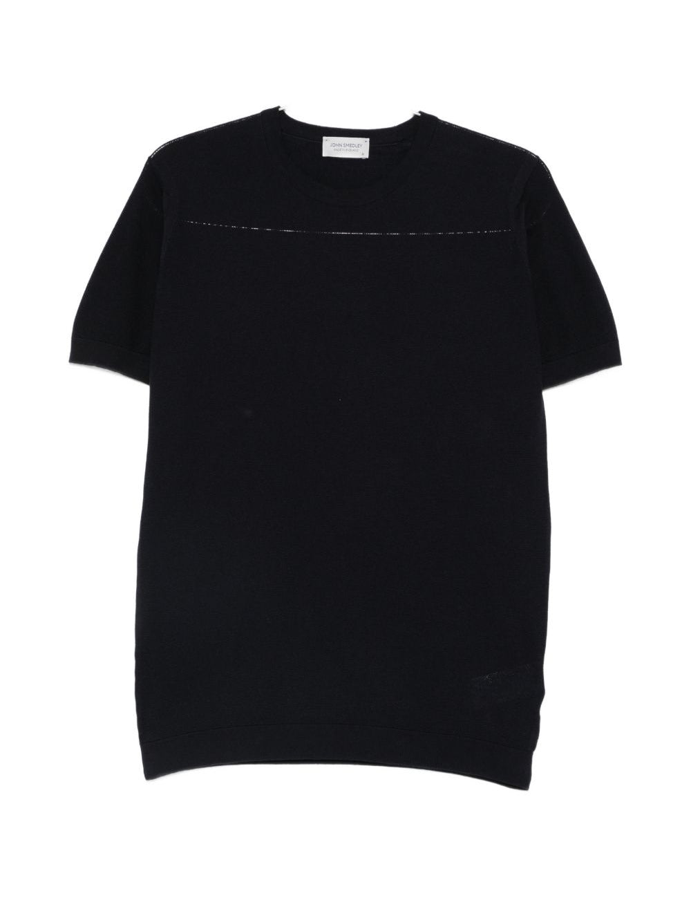 T-shirt in lavorazione pique con bordi a coste in blue John smedley - uomo 