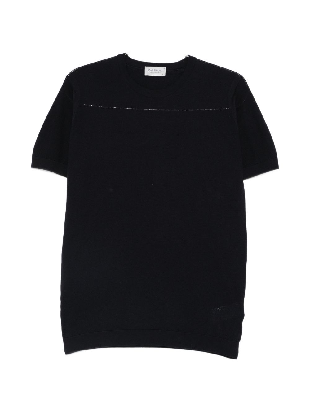 T-shirt in lavorazione pique con bordi a coste in blue John smedley - uomo 