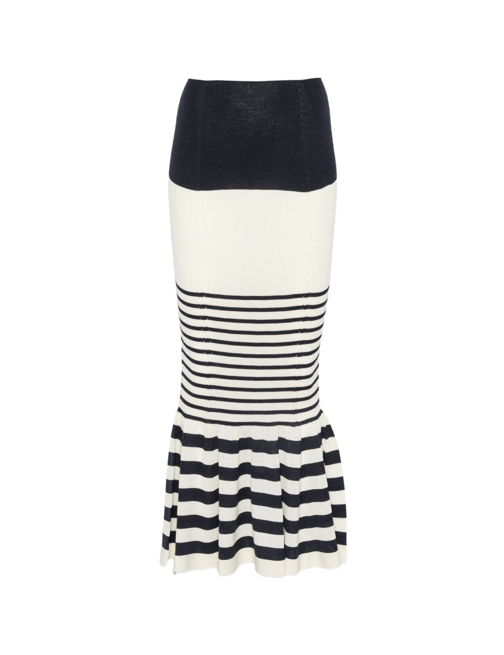 Gonna midi a righe in bianco e blu Junya watanabe - donna 