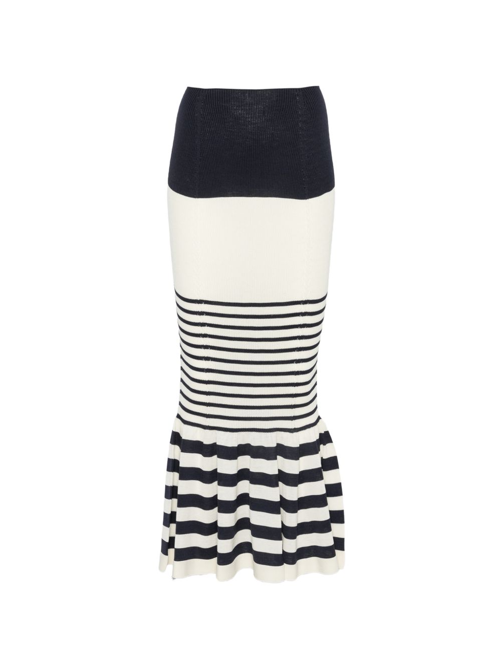 Gonna midi a righe in bianco e blu Junya watanabe - donna 
