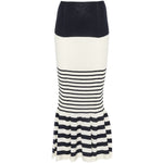 Gonna midi a righe in bianco e blu Junya watanabe - donna 