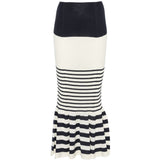 Gonna midi a righe in bianco e blu Junya watanabe - donna 