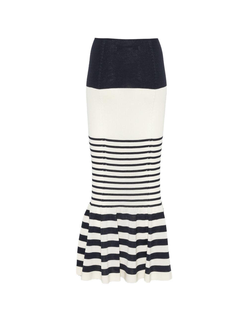Gonna midi a righe in bianco e blu Junya watanabe - donna 