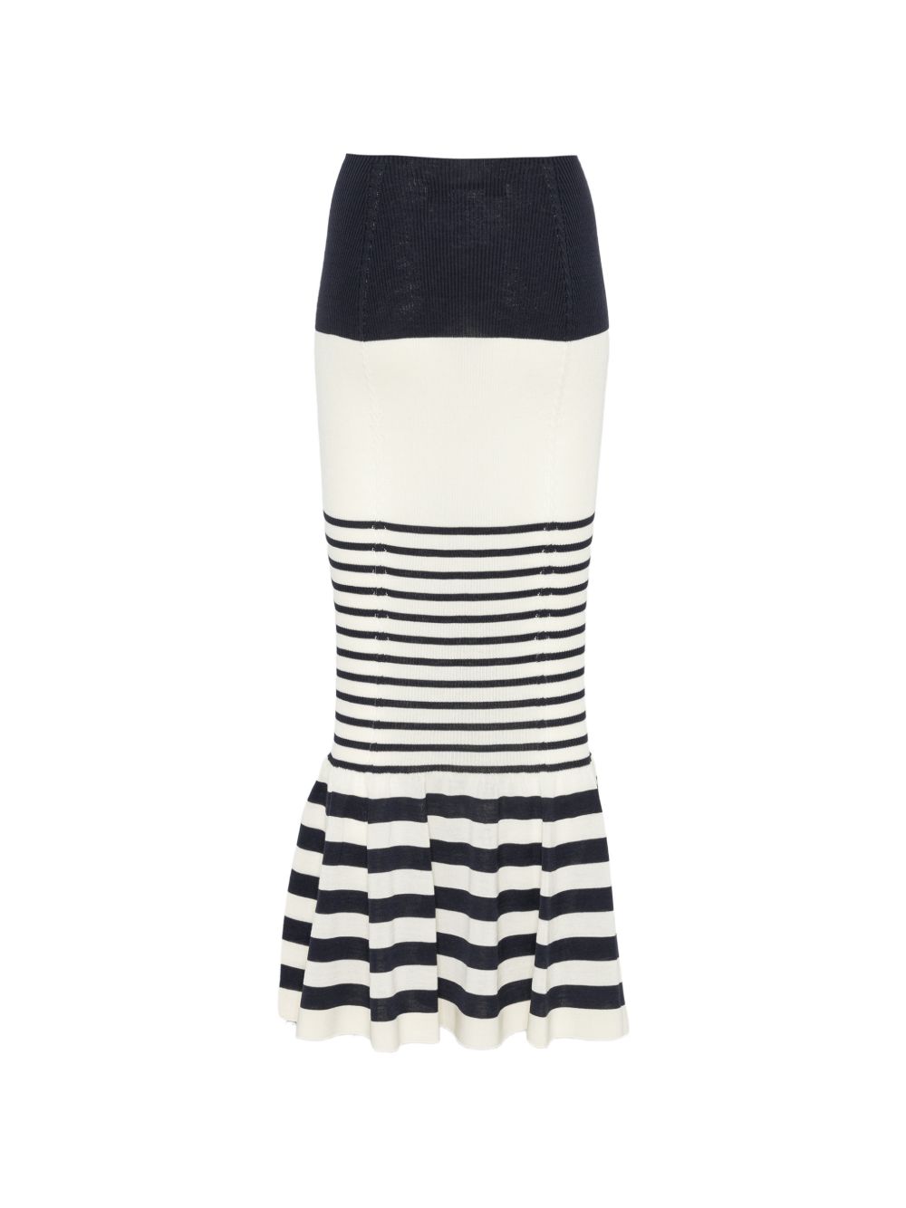 Gonna midi a righe in bianco e blu Junya watanabe - donna 