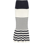 Gonna midi a righe in bianco e blu Junya watanabe - donna 