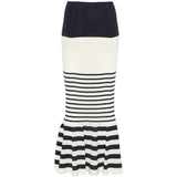 Gonna midi a righe in bianco e blu Junya watanabe - donna 