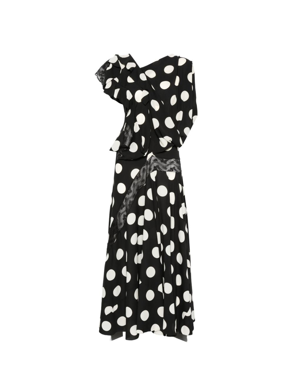 Abito lungo stampa pois in bianco e nero Junya Watanabe - donna 