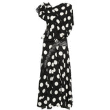 Abito lungo stampa pois in bianco e nero Junya Watanabe - donna 