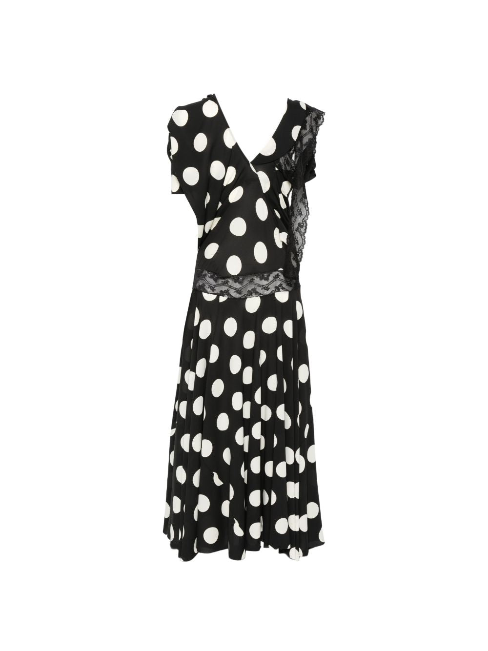 Abito lungo stampa pois in bianco e nero Junya Watanabe - donna 