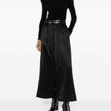 Pantaloni a gamba ampia con finitura satinata in nero Junya watanabe - donna 