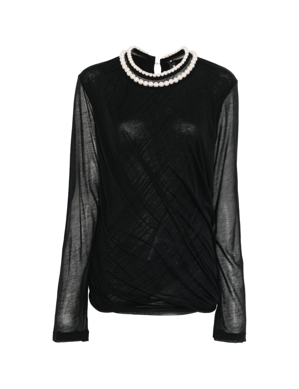 Top a maniche lunghe con perle in nero Junya watanabe - donna 