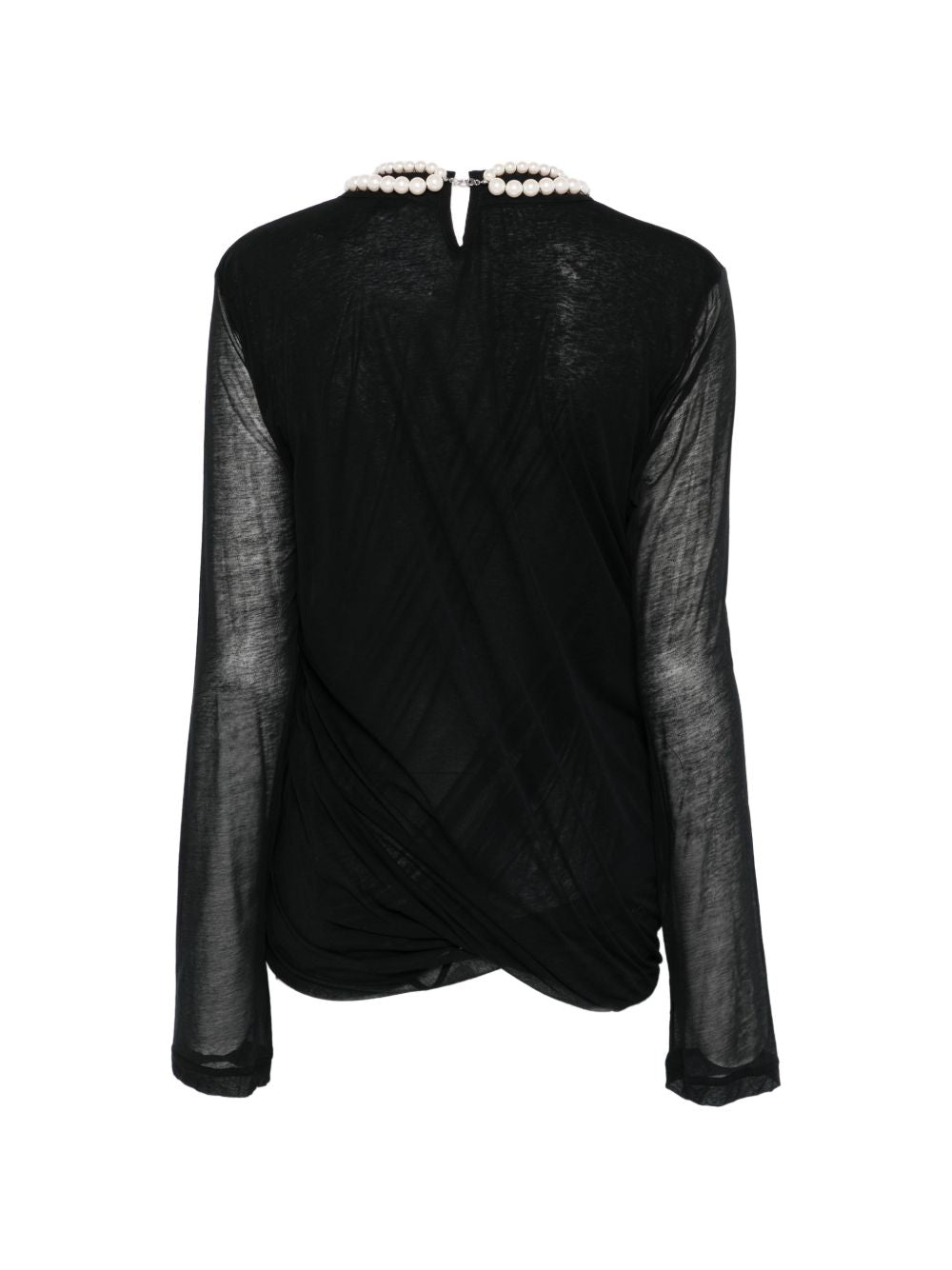 Top a maniche lunghe con perle in nero Junya watanabe - donna 