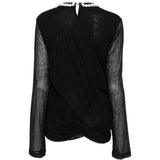 Top a maniche lunghe con perle in nero Junya watanabe - donna 