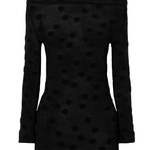 Top in jersey di cotone floccato a pois  in nero Junya watanabe - donna 
