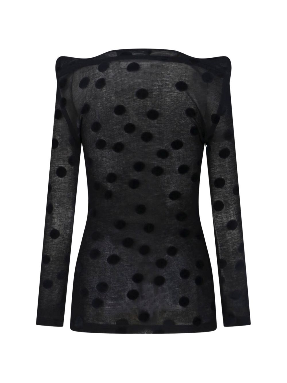 Top in jersey di cotone floccato a pois  in nero Junya watanabe - donna 