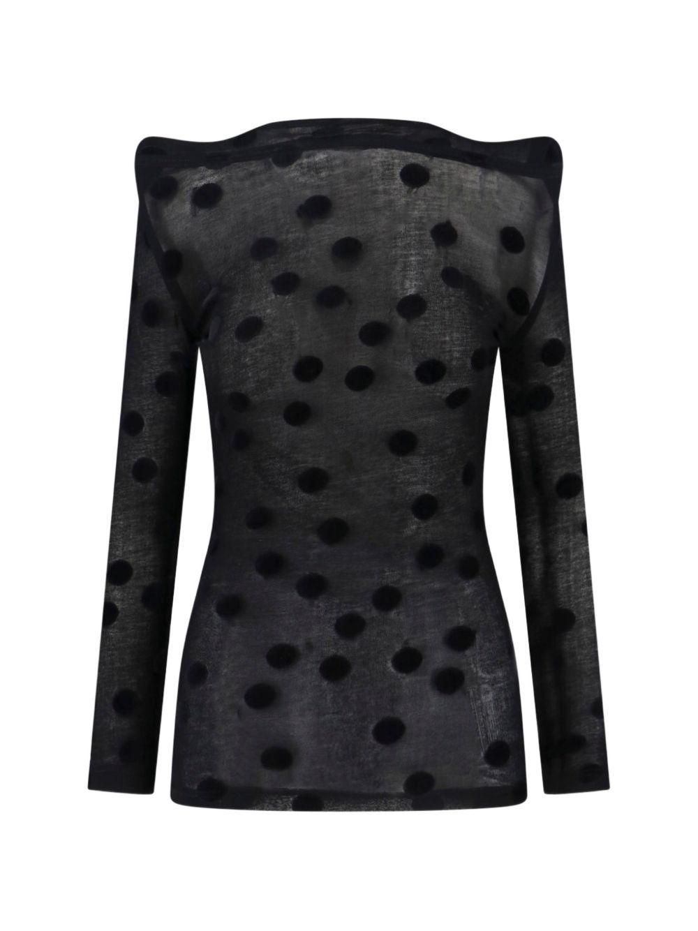 Top in jersey di cotone floccato a pois  in nero Junya watanabe - donna 