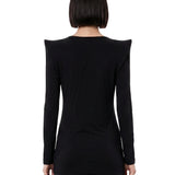 Top con spalline strutturate  in nero 