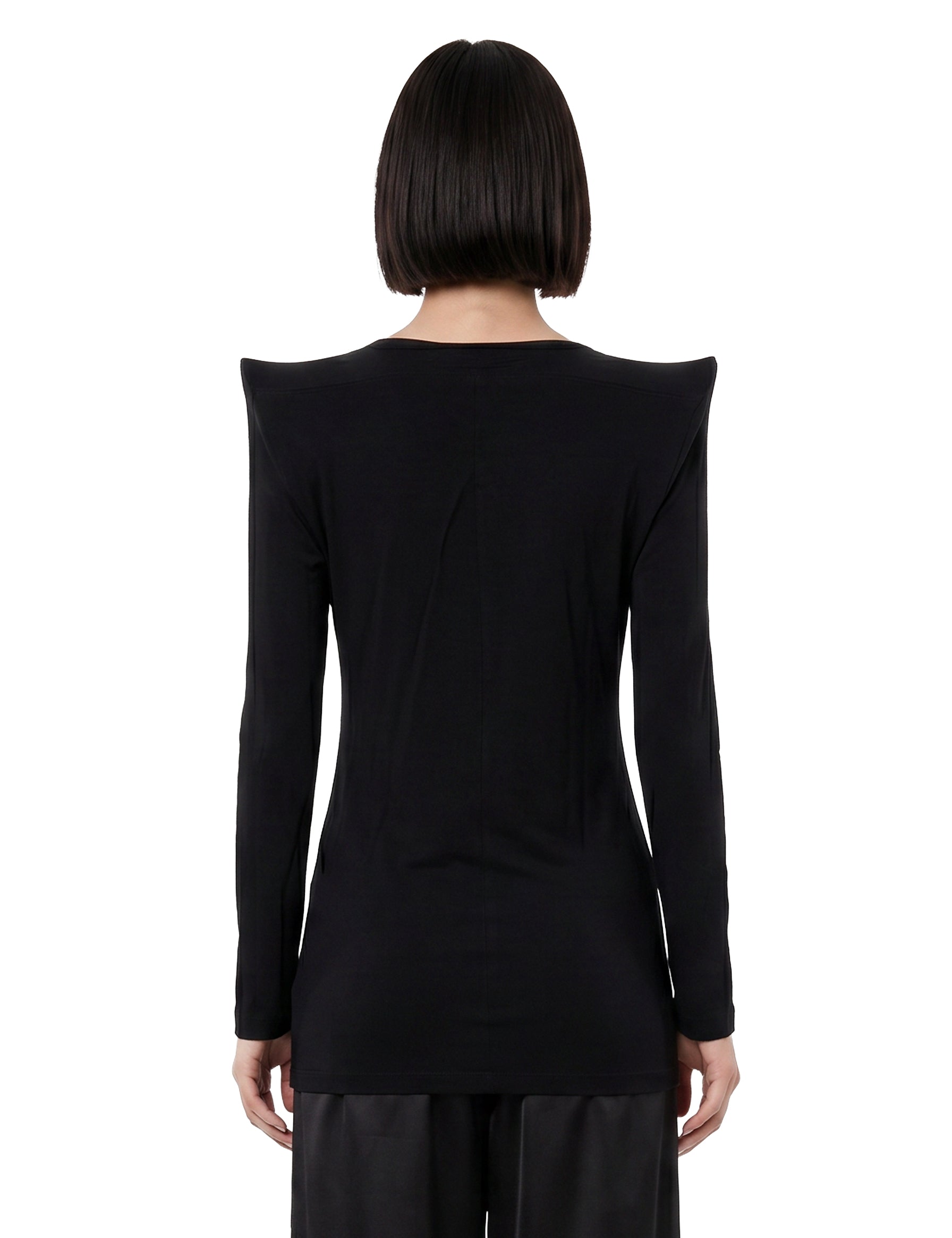 Top con spalline strutturate  in nero 