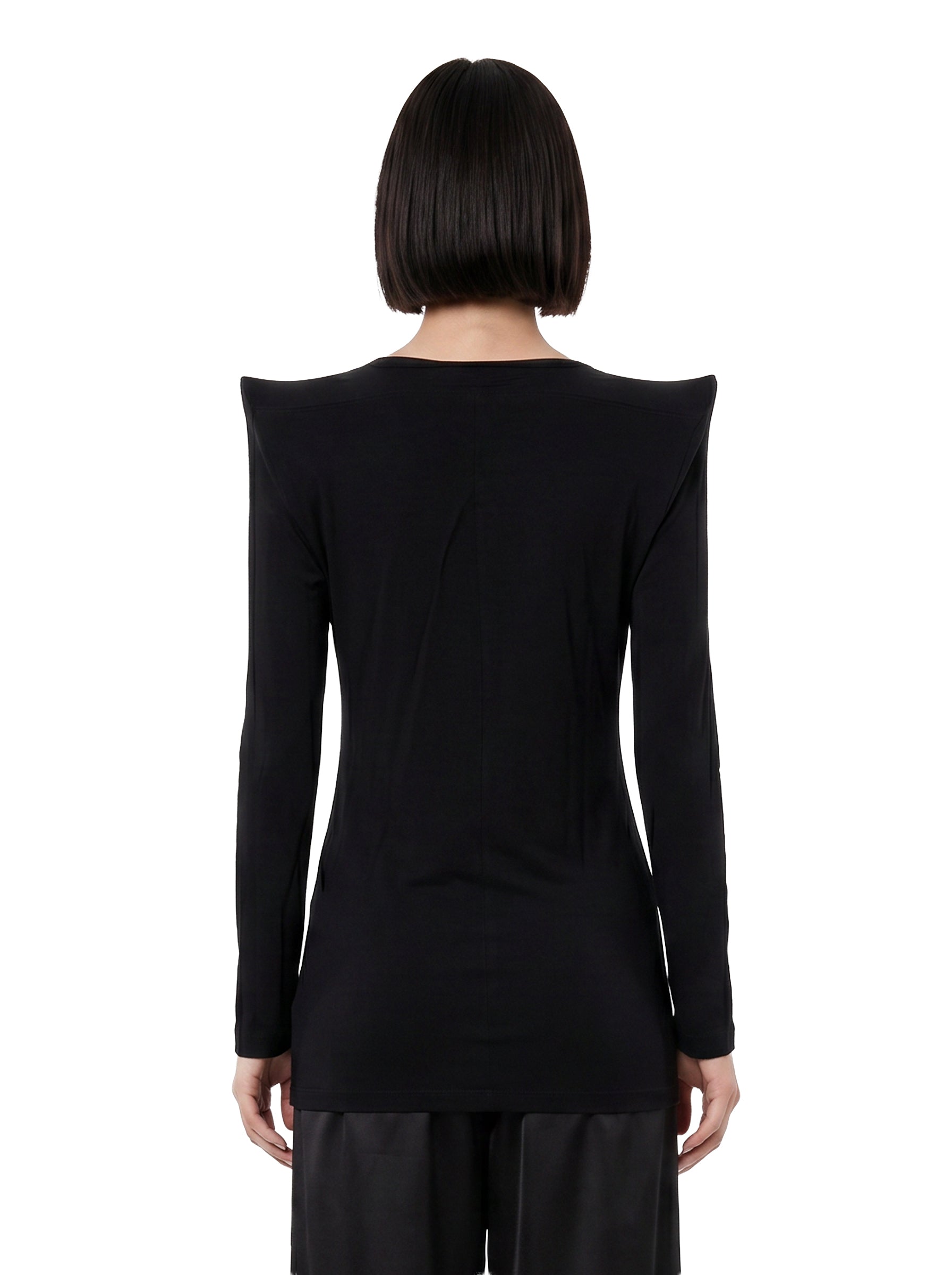 Top con spalline strutturate  in nero 