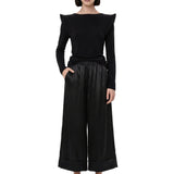 Top con spalline strutturate  in nero 