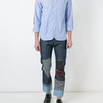 Camicia con dettaglio toppe in azzurro Junya Watanabe MAN - uomo 